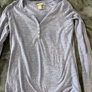 blue long sleeve half button up